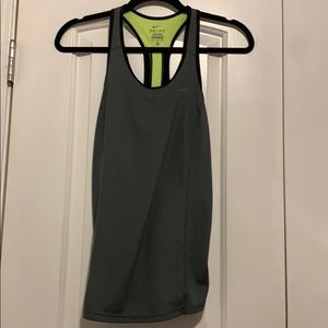 Nike drifit grey, black and neon running tank top